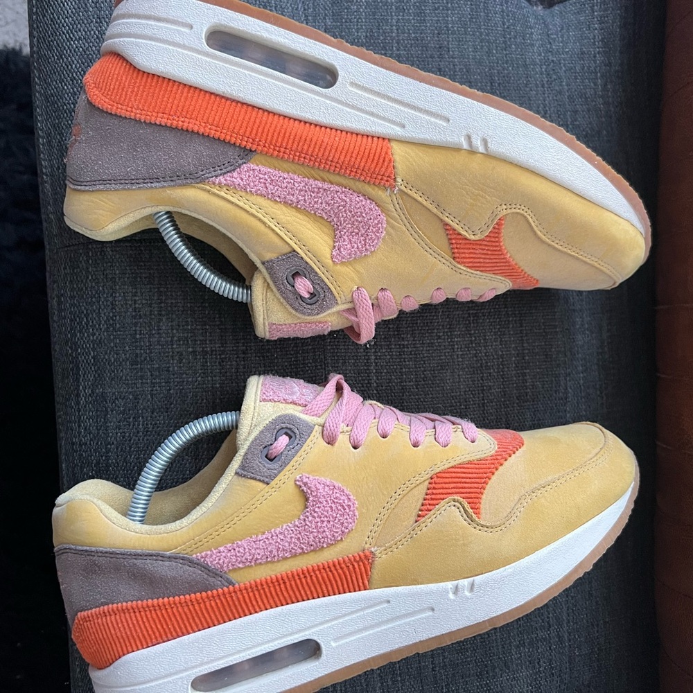 Men’s Nike Air Max 1 Premium Wheat Gold Bacon Crepe Pack 2018 Size 10